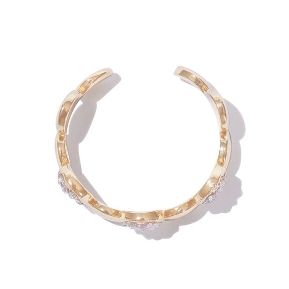 Marlyn Schiff Disc Pave Adjustable Ring - Gold Bling - Picture 5 of 8